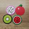 Подложки за чаши Pixel Art Плодчета Ръчна Изработка Комплект 4 бр.