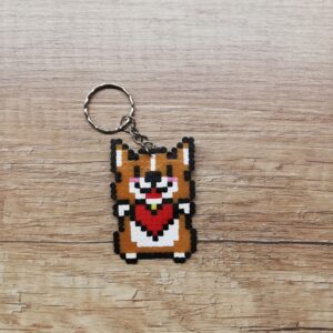 Ключодържател Обичам Корги Pixel Art