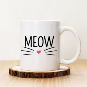 Чаша с надпис Meow Pink