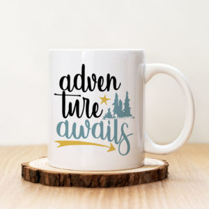 Чаша с надпис Adventure Awaits Light Blue