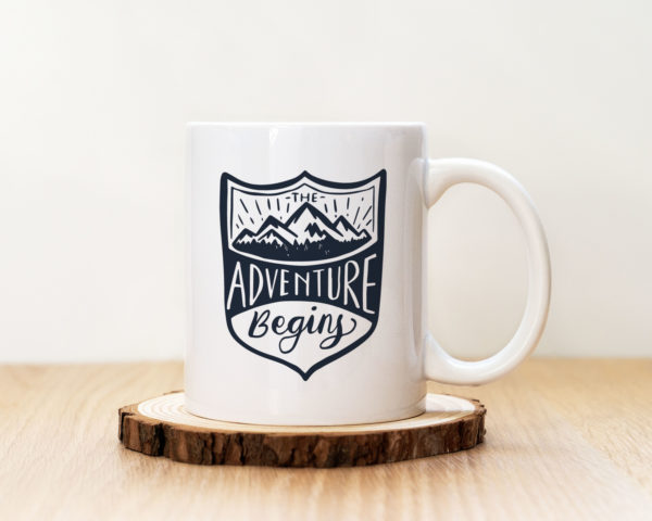Чаша с надпис The Adventure Begins Dark Blue