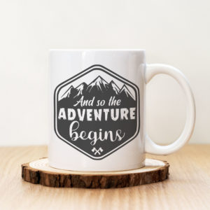 Чаша с надпис And So The Adventure Begins Gray