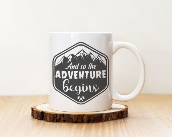 Чаша с надпис And So The Adventure Begins Gray