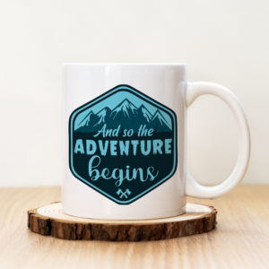 Чаша с надпис And So The Adventure Begins Blue