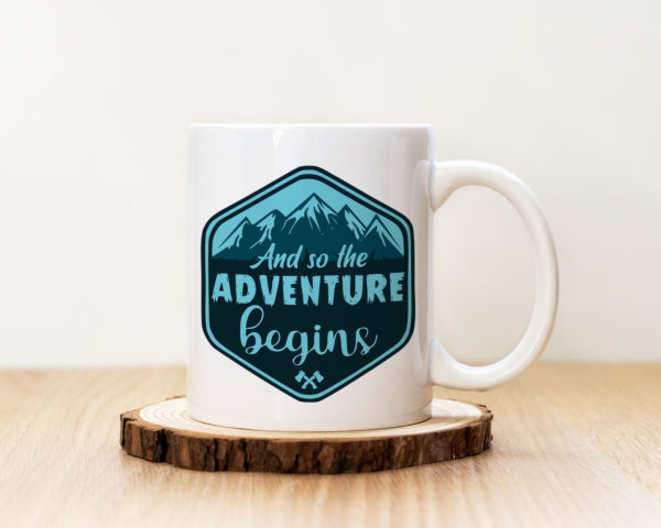 Чаша с надпис And So The Adventure Begins Blue
