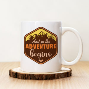 Чаша с надпис And So The Adventure Begins Brown