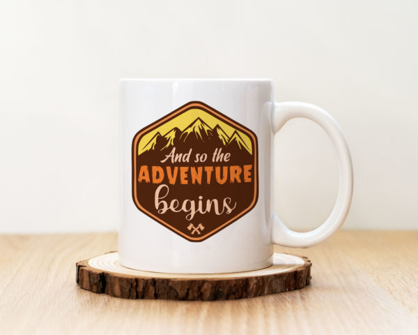 Чаша с надпис And So The Adventure Begins Brown