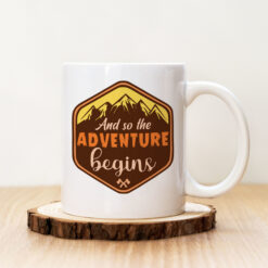 Чаша с надпис And So The Adventure Begins Brown