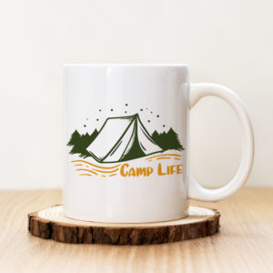 Чаша с надпис Camp Life Green