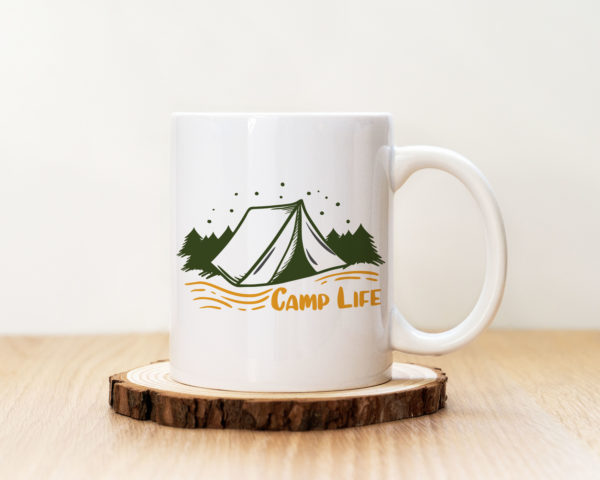 Чаша с надпис Camp Life Green