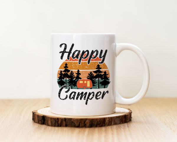 Чаша с надпис Happy Camper Rustic