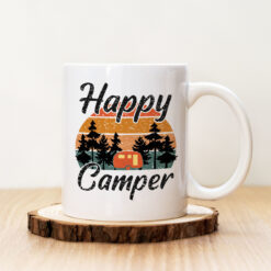 Чаша с надпис Happy Camper Rustic