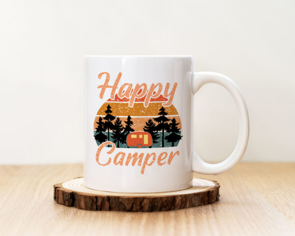 Чаша с надпис Happy Camper Peach