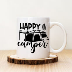 Чаша с надпис Happy Camper Black