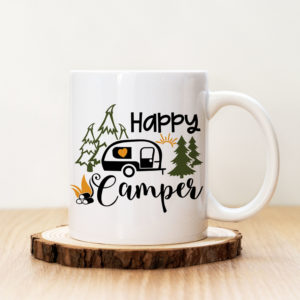 Чаша с надпис Happy Camper Green