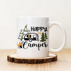 Чаша с надпис Happy Camper Green
