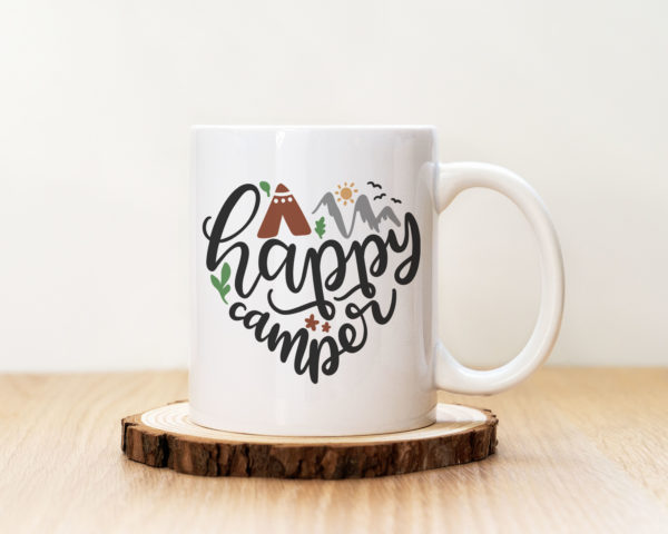 Чаша с надпис Happy Camper Heart