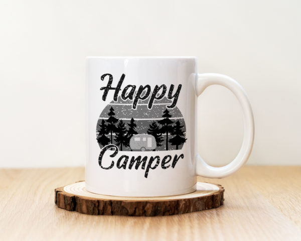 Чаша с надпис Happy Campers Gray