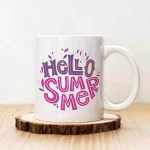 Чаша с надпис Hello Summer Purple