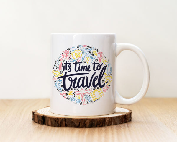 Чаша с надпис It's Time To Travel
