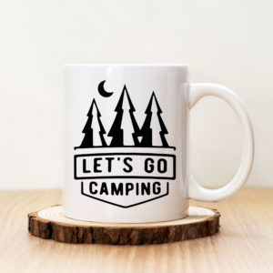 Чаша с надпис Let's Go Camping Black