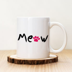 Чаша с надпис Meow Лапичка
