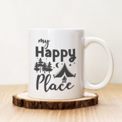 Чаша с надпис My Happy Place Сива