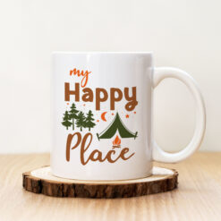 Чаша с надпис My Happy Place Зелена