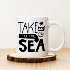 Чаша с надпис Take Me To The Sea Black