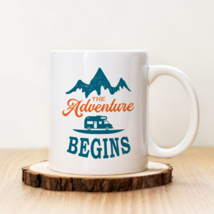 Чаша с надпис The Adventure Begins Cyan