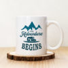 Чаша с надпис The Adventure Begins Blue