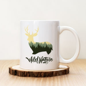 Чаша с надпис Wild Nature Тъмно Зелена