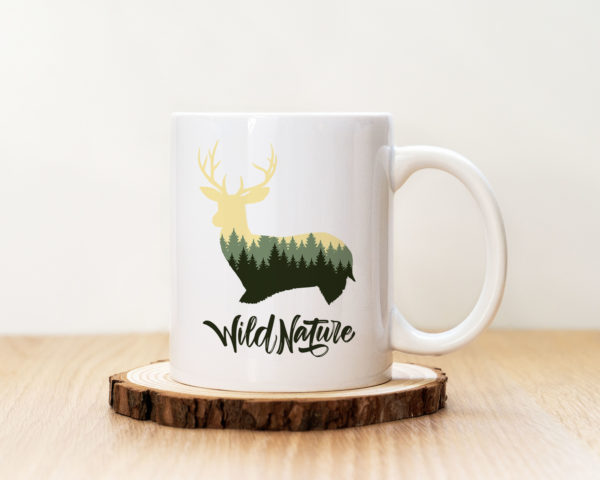 Чаша с надпис Wild Nature Тъмно Зелена