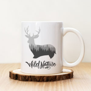 Чаша с надпис Wild Nature Сив Цвят