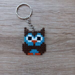 Ключодържател Pixel Art Кафяв Бухал Ръчна Изработка