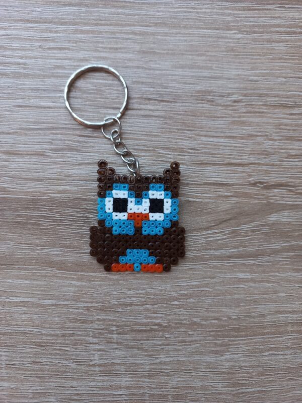 Ключодържател Pixel Art Кафяв Бухал Ръчна Изработка