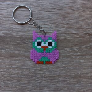 Ключодържател Pixel Art Розов Бухал Ръчна Изработка