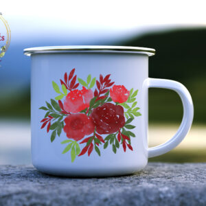 Канче Deep Red Watercolor Flowers