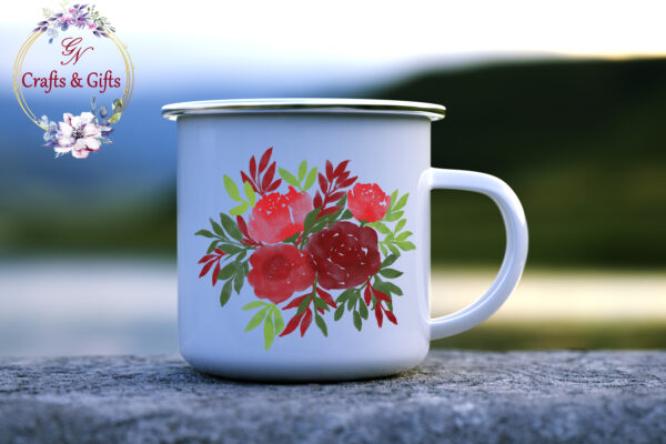 Канче Deep Red Watercolor Flowers
