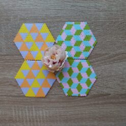 Подложки за чаши Pixel Art Geometric Patterns Ръчна Изработка Комплект 4 бр.