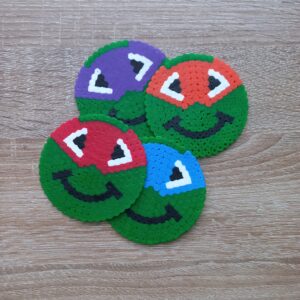Подложки за чаши Pixel Art Костенурки Нинджа Ръчна Изработка Комплект 4 бр.