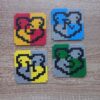 Подложки за чаши Pixel Art Хари Потър Домовете на Хогуортс Ръчна Изработка Комплект 4 бр.
