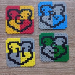 Alternative view of Подложки за чаши Pixel Art Хари Потър Домовете на Хогуортс Ръчна Изработка Комплект 4 бр.