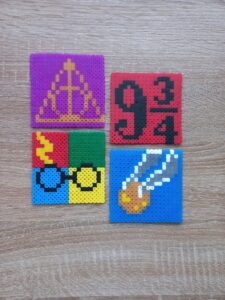 Подложки за чаши Pixel Art Хари Потър Ръчна Изработка Комплект 4 бр.