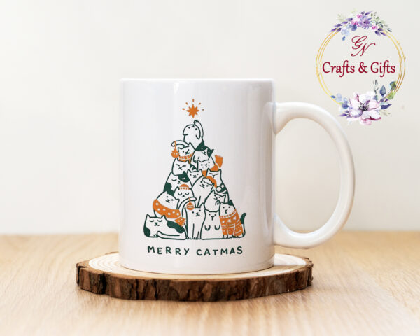 Коледна чаша Merry Catmas Gold
