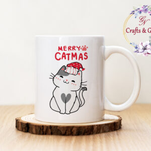Коледна чаша Коте и сърце
