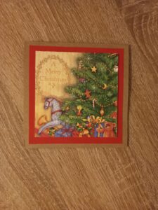 Коледна картичка 13х13 см A Merry Christmas ръчна изработка