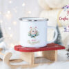 Коледно канче с мече и надпис Merry Christmas