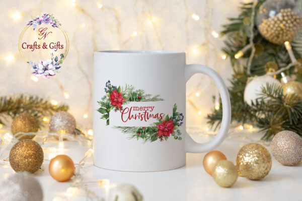 Коледна чаша с коледни звезди и надпис Merry Christmas