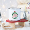 Коледно канче с орнамент и надпис Merry Christmas